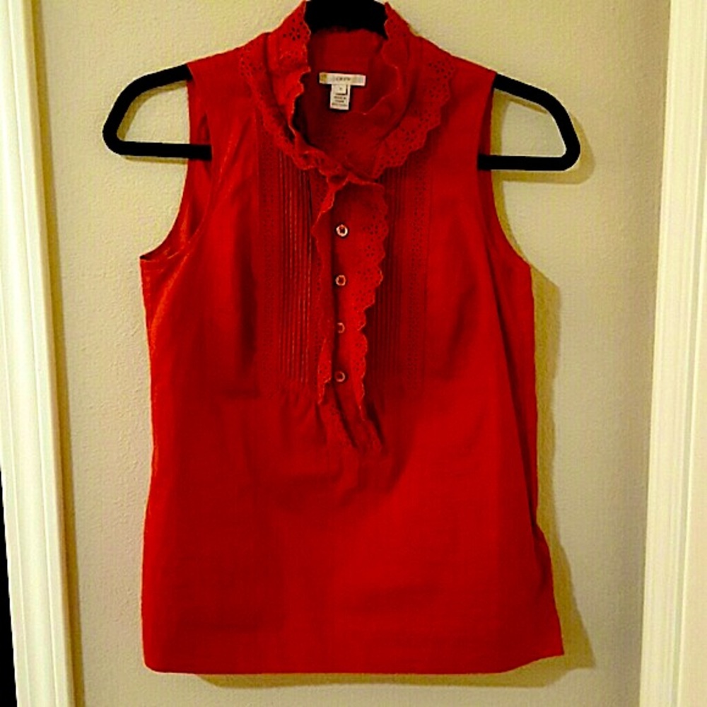 J.Crew Sleeveless Ruffle Top